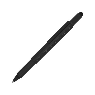 Купить Ручка шариковая металлическая Tool, черный. Встроенный уровень, мини отвертка, стилус с нанесением