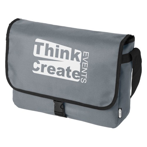 Купить Omaha, сумка через плечо из переработанного PET-пластика, серый с нанесением логотипа