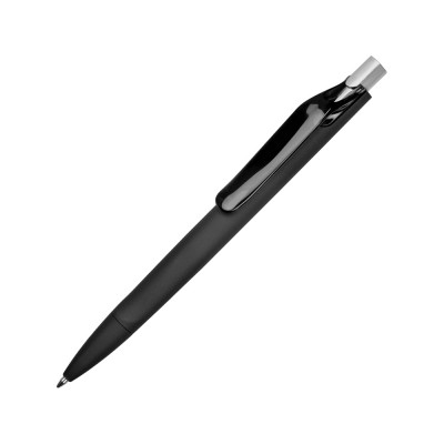 Купить Ручка пластиковая шариковая Prodir ds6prr-Z75 софт-тач, черный с серебристой кнопкой с нанесением