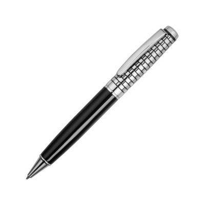 Купить Ручка шариковая Бельведер, черный/серебристый с нанесением логотипа