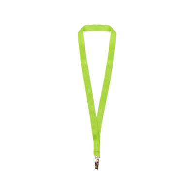 Купить Ланъярд из RPET с клипом, зеленое яблоко с нанесением логотипа
