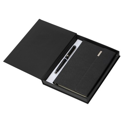 Купить Подарочный набор Tactical Dark: блокнот А5, ручка роллер с нанесением логотипа