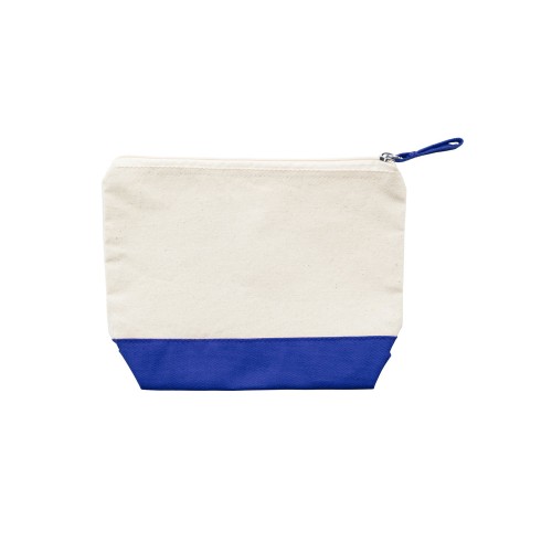Купить Косметичка DOEL из хлопка плотностью 280 г/м2, бежевый/синий с нанесением логотипа