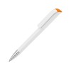 Купить Ручка шариковая UMA EFFECT SI, белый/оранжевый с нанесением логотипа