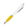 Купить Ручка пластиковая шариковая CARREL с антибактериальным покрытием, белый/желтый с нанесением логотипа