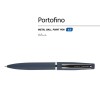 Купить Ручка Portofino шариковая  автоматическая, синий металлический корпус, 1.0 мм, синяя с нанесением логотипа