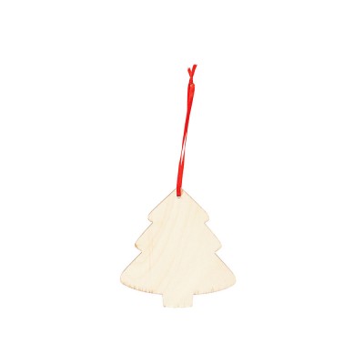 Купить Деревянное новогоднее украшение JINGLE, елка, натуральный с нанесением логотипа