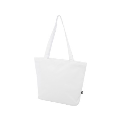 Купить Panama эко-сумка на молнии из переработанных материалов по стандарту GRS объемом 20 л - Белый с нанесением логотипа