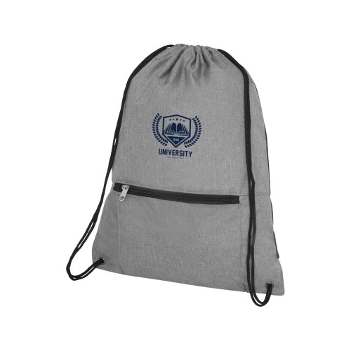 Купить Складной рюкзак со шнурком Hoss, heather medium grey с нанесением логотипа