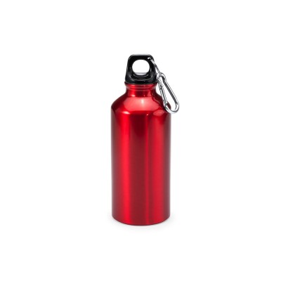 Купить Алюминиевая бутылка ATHLETIC с карабином, 400 мл, красный с нанесением логотипа