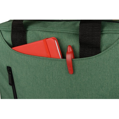 Купить Сумка для ноутбука Wing с вертикальным наружным карманом, зеленый (Р) с нанесением логотипа