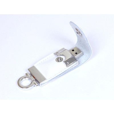 Купить USB-флешка на 8 Гб в виде брелка, белый с нанесением логотипа