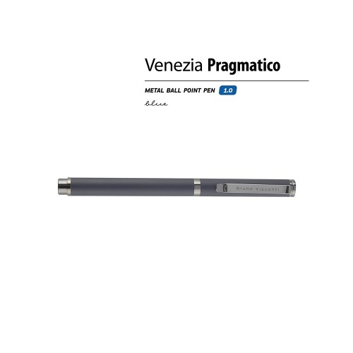 Купить Ручка металлическая шариковая Venezia Pragmatico софт-тач, серый с нанесением логотипа