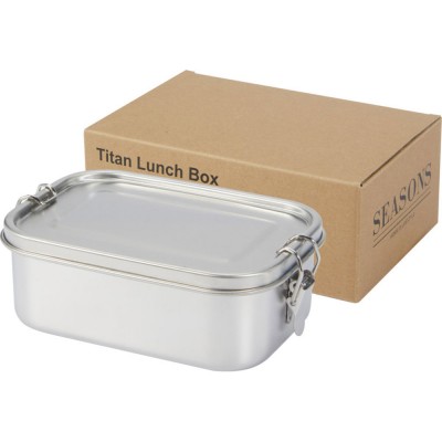 Купить Пищевой контейнер Titan из переработанной нержавеющей стали, серебристый с нанесением логотипа