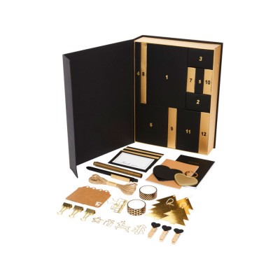 Купить Подарочная коробка Felice с канцелярскими принадлежностями, золотистый с нанесением логотипа