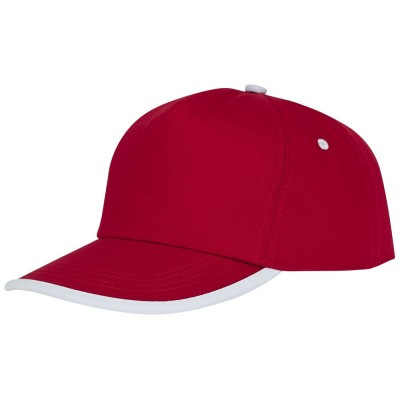 Купить Пятипанельная кепка Nestor с окантовкой, красный/белый с нанесением