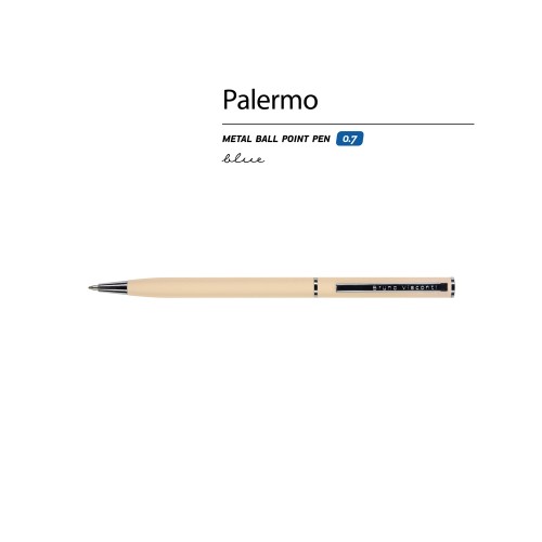 Купить Ручка металлическая шариковая Palermo, софт-тач, 0,7 мм,  пудровый с нанесением логотипа