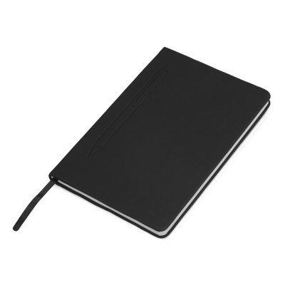 Купить Блокнот А5 Magnet 14,3*21 с магнитным держателем для ручки, черный с нанесением