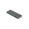 Купить Сетевой USB адаптер/концентратор 5 в 1 Rombica Type-C M2, серый с нанесением логотипа