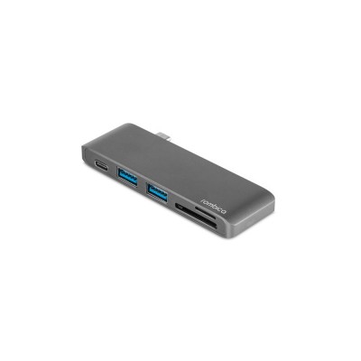 Купить Сетевой USB адаптер/концентратор 5 в 1 Rombica Type-C M2, серый с нанесением