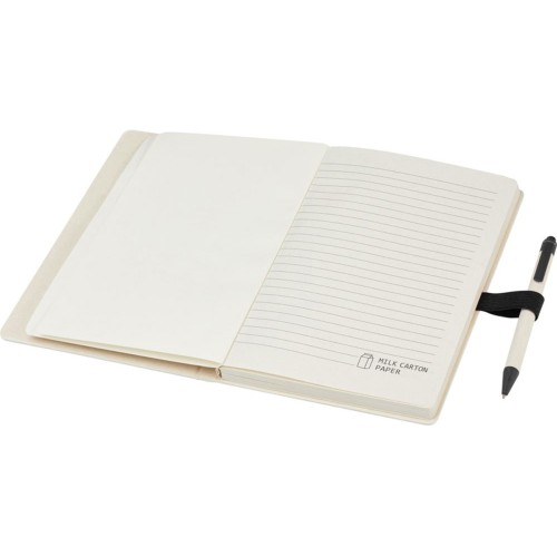 Купить Блокнот размером A5 и шариковая ручка Dairy Dream, черный с нанесением логотипа