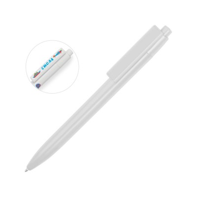 Купить Ручка пластиковая шариковая Mastic под полимерную наклейку, белый с нанесением