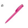 Купить Ручка пластиковая шариковая трехгранная Trinity K transparent Gum soft-touch с чипом передачи инфо, розовый с нанесением логотипа