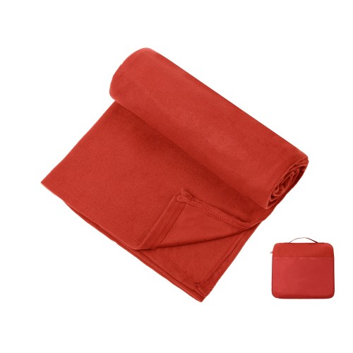 Купить Плед для путешествий Flight в чехле с ручкой и карманом, красный с нанесением логотипа