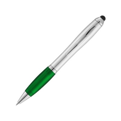Купить Ручка-стилус шариковая Nash, серебристый/зеленый с нанесением