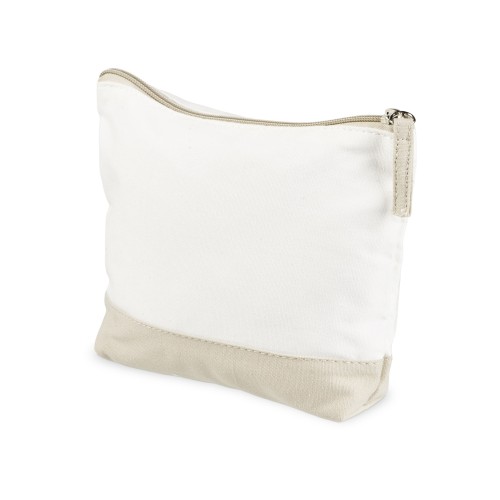 Купить Косметичка хлопковая Cotton, белый/бежевый с нанесением логотипа