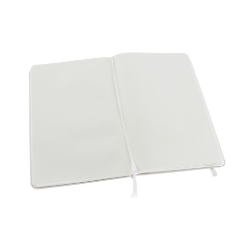 Купить Записная книжка Moleskine Classic (нелинованный) в твердой обложке, Large (13х21см), белый с нанесением логотипа