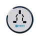 Купить Адаптер с 2-умя USB-портами для зарядки Travel Blue Twist & Slide Adaptor голубой/белый с нанесением логотипа