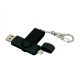 Купить Флешка с поворотным механизмом, c дополнительным разъемом Micro USB, 16 Гб, черный с нанесением логотипа