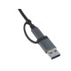 Купить USB-хаб Link с коннектором 2-в-1 USB-C и USB-A, 2.0/3.0, серый с нанесением логотипа