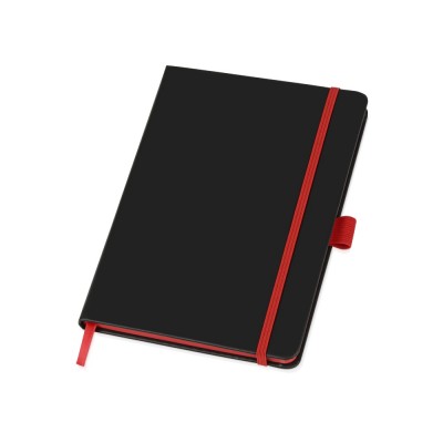 Купить Блокнот Color edge A5, черный/красный с нанесением логотипа
