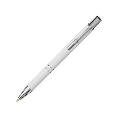 Купить Шариковая кнопочная ручка Moneta с матовым антискользящим покрытием, белый с нанесением