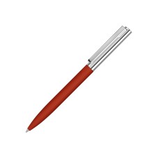 Ручка металлическая шариковая Bright GUM soft-touch с зеркальной гравировкой, красный