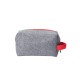 Купить Косметичка из РПЕТ фетра с ручкой Felt, серый с красным с нанесением логотипа
