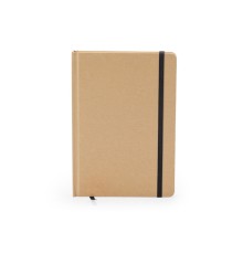 Блокнот А5 ESTELA с контрастной резинкой, бежевый/черный
