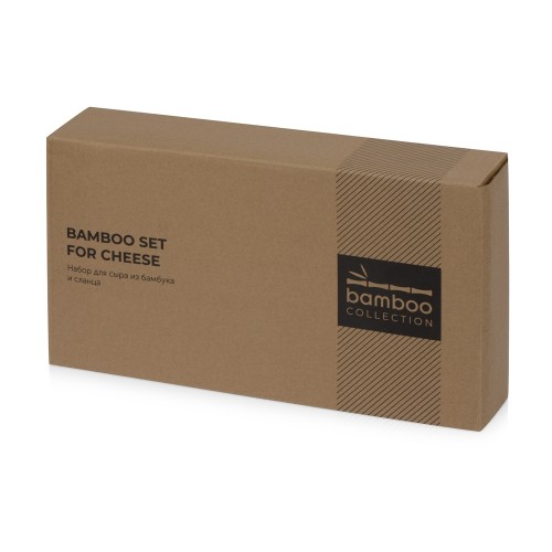 Купить Набор для сыра из сланцевой доски и ножей Bamboo collection Taleggio (Р) с нанесением логотипа