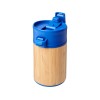 Купить Вакуумный герметичный термостакан Arca с покрытием из меди и бамбука 200 мл, синий с нанесением логотипа
