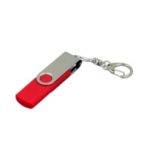 Флешка с  поворотным механизмом, c дополнительным разъемом Micro USB, 16 Гб, красный