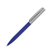 Ручка металлическая soft-touch шариковая Tally с зеркальным слоем, серебристый/синий