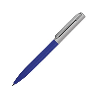 Купить Ручка металлическая soft-touch шариковая Tally с зеркальным слоем, серебристый/синий с нанесением