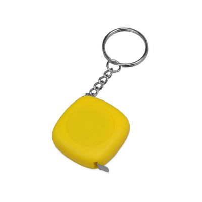 Купить Брелок-рулетка 1м Block, желтый с нанесением логотипа
