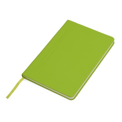 Купить Блокнот А5 Magnet 14,3*21 с магнитным держателем для ручки, зеленое яблоко с нанесением