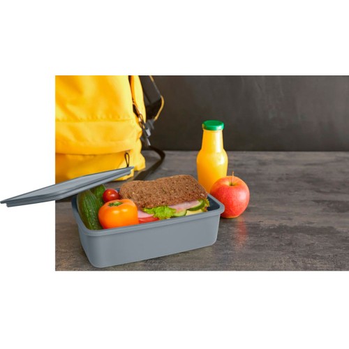 Купить Dovi Контейнер для завтрака из переработанного пластика , серый с нанесением логотипа