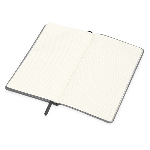Купить Блокнот Notepeno 130x205 мм с тонированными линованными страницами, серый (Р) с нанесением логотипа