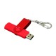 Купить Флешка с поворотным механизмом, c дополнительным разъемом Micro USB, 64 Гб, красный с нанесением логотипа