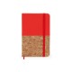Купить Блокнот А6 IRIS с комбинированной обложкой, натуральный/красный с нанесением логотипа